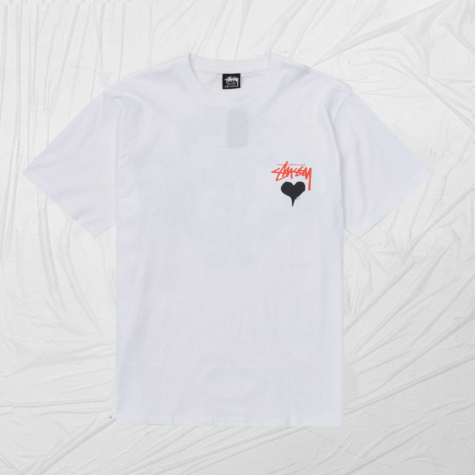 STUSSY STOCK HEART TEE - WHITE