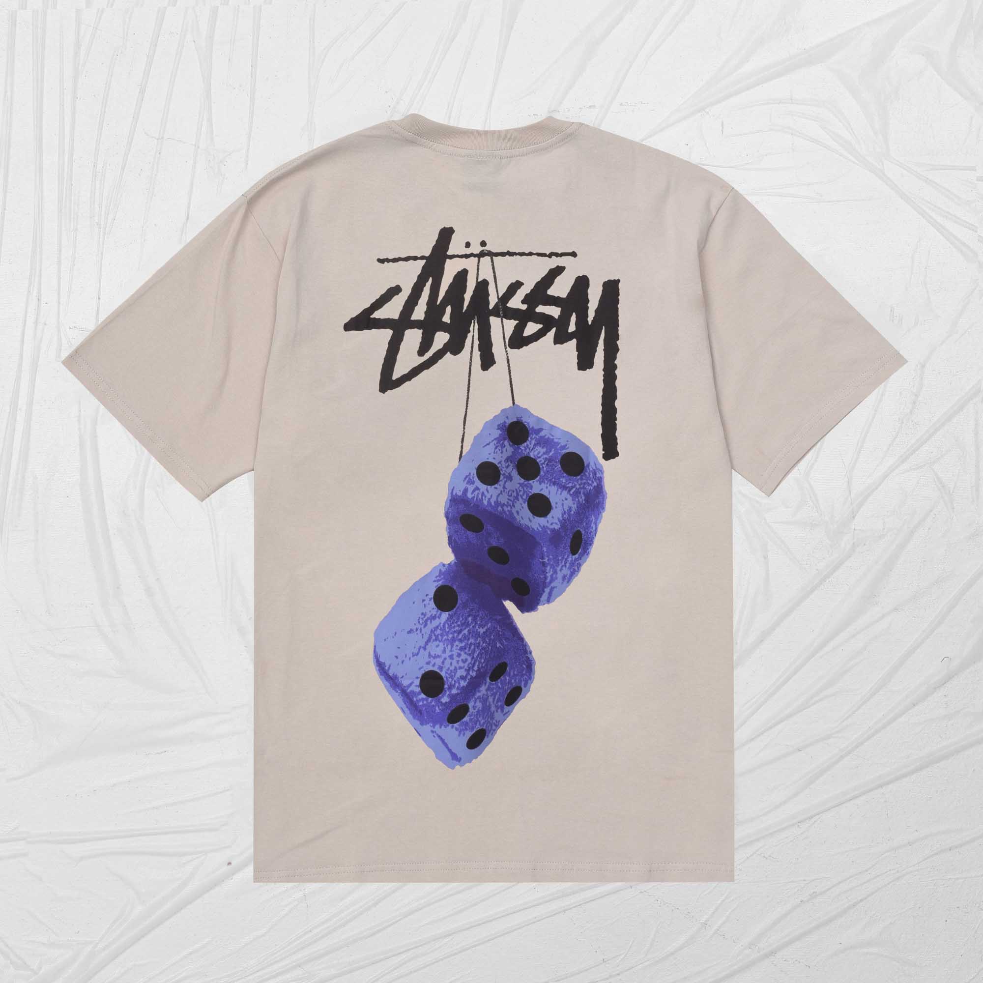 STUSSY FUZZY DICE TEE - SMOKE