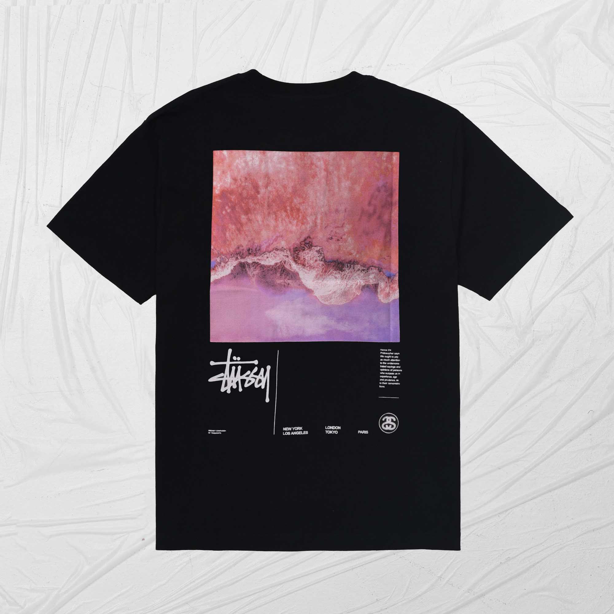 STUSSY OCEAN DREAM TEE - BLACK