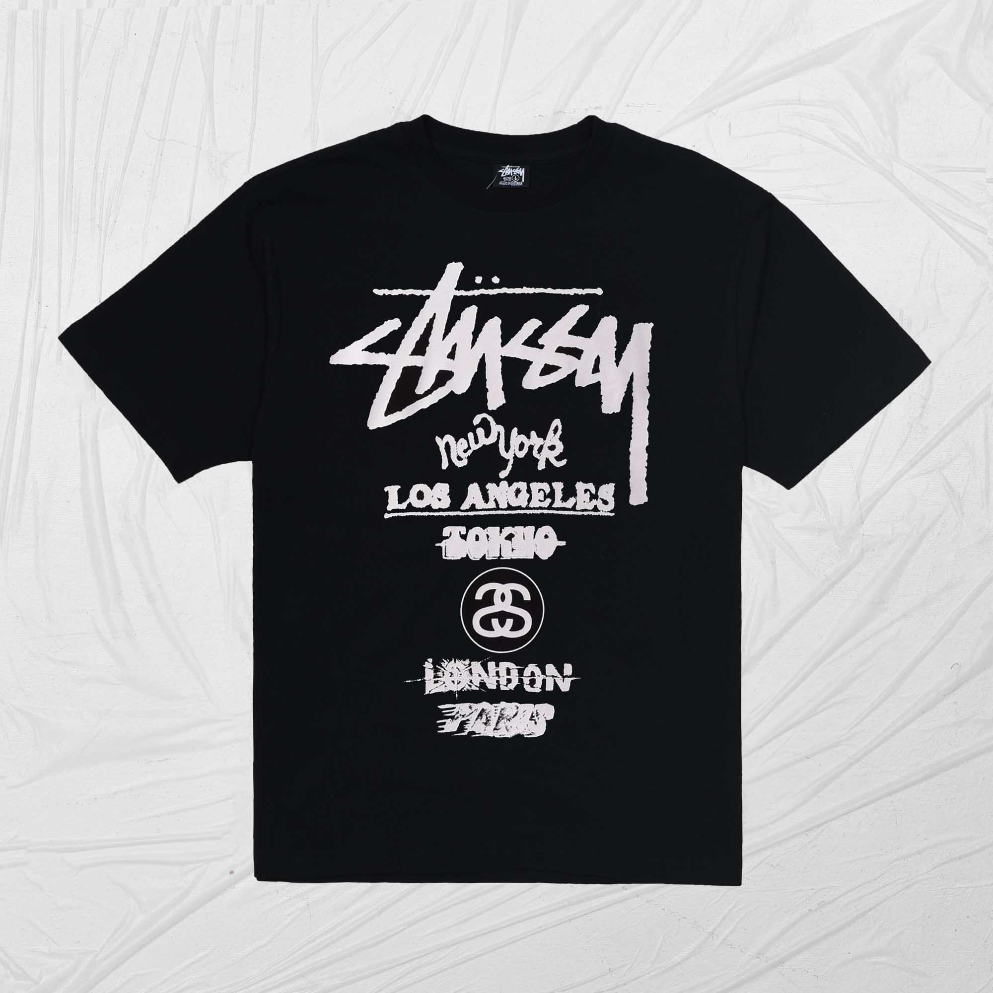 STUSSY TOUR TEE - BLACK