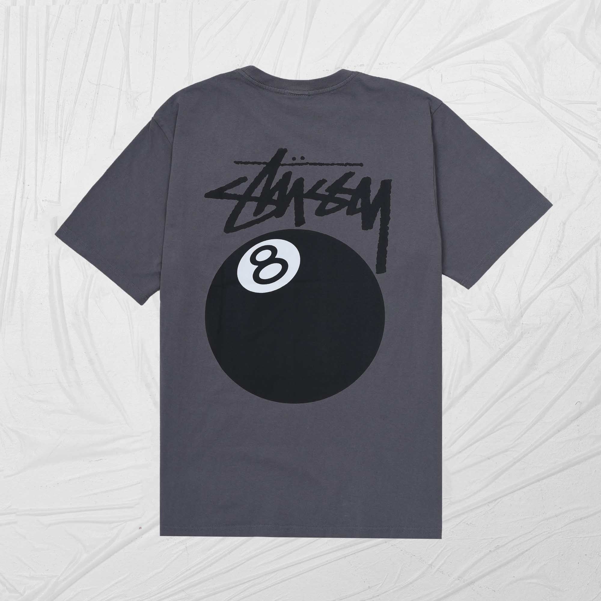 STUYSSY 8BALL DYED TEE - GREY