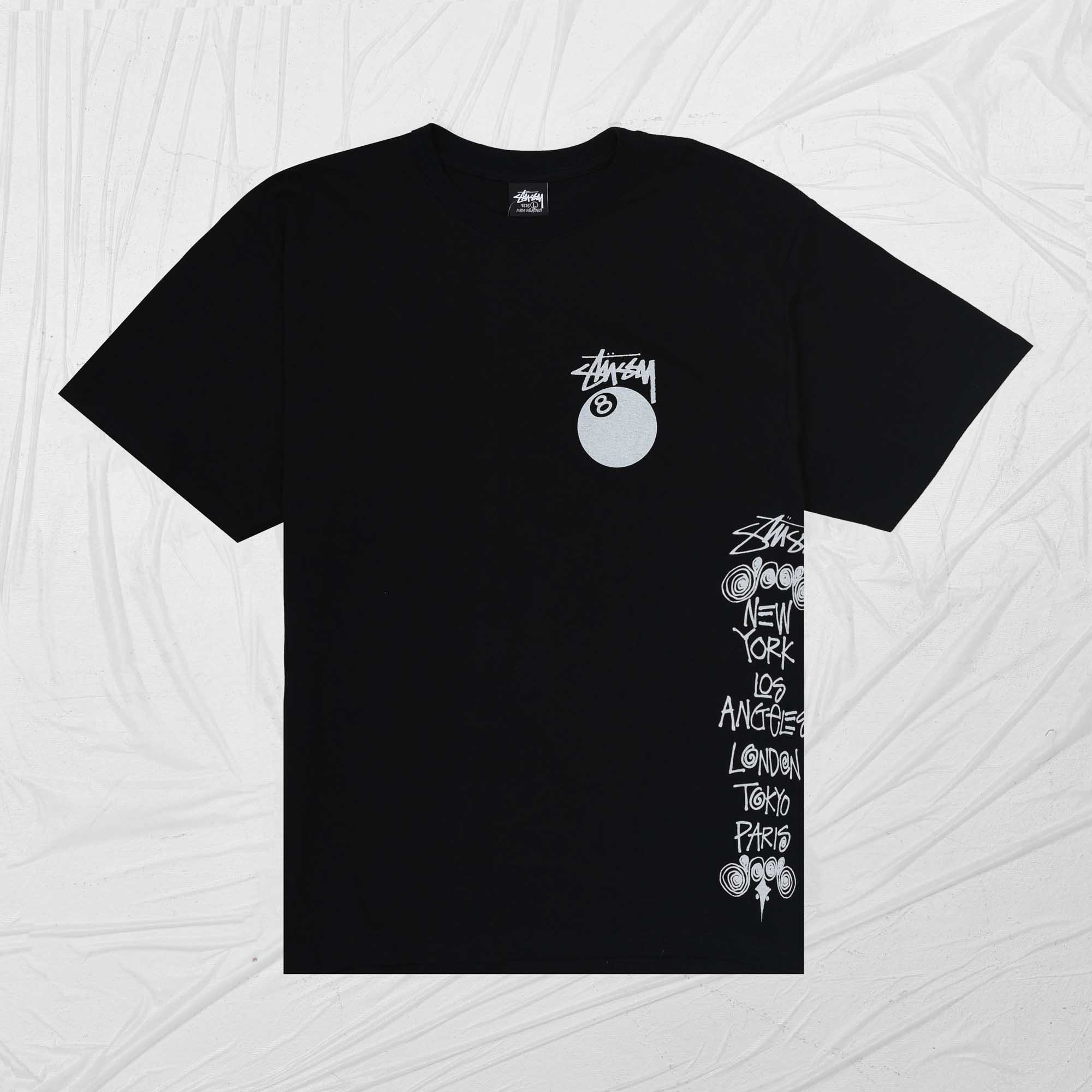 STUSSY TEST STRIKE DYED TEE - BLACK