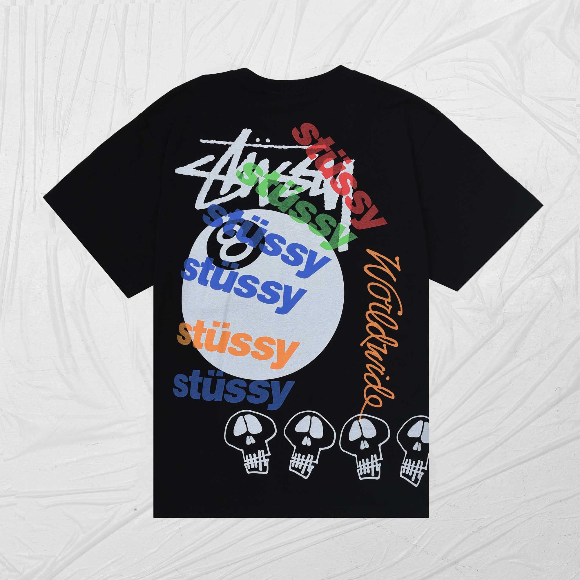 STUSSY TEST STRIKE DYED TEE - BLACK