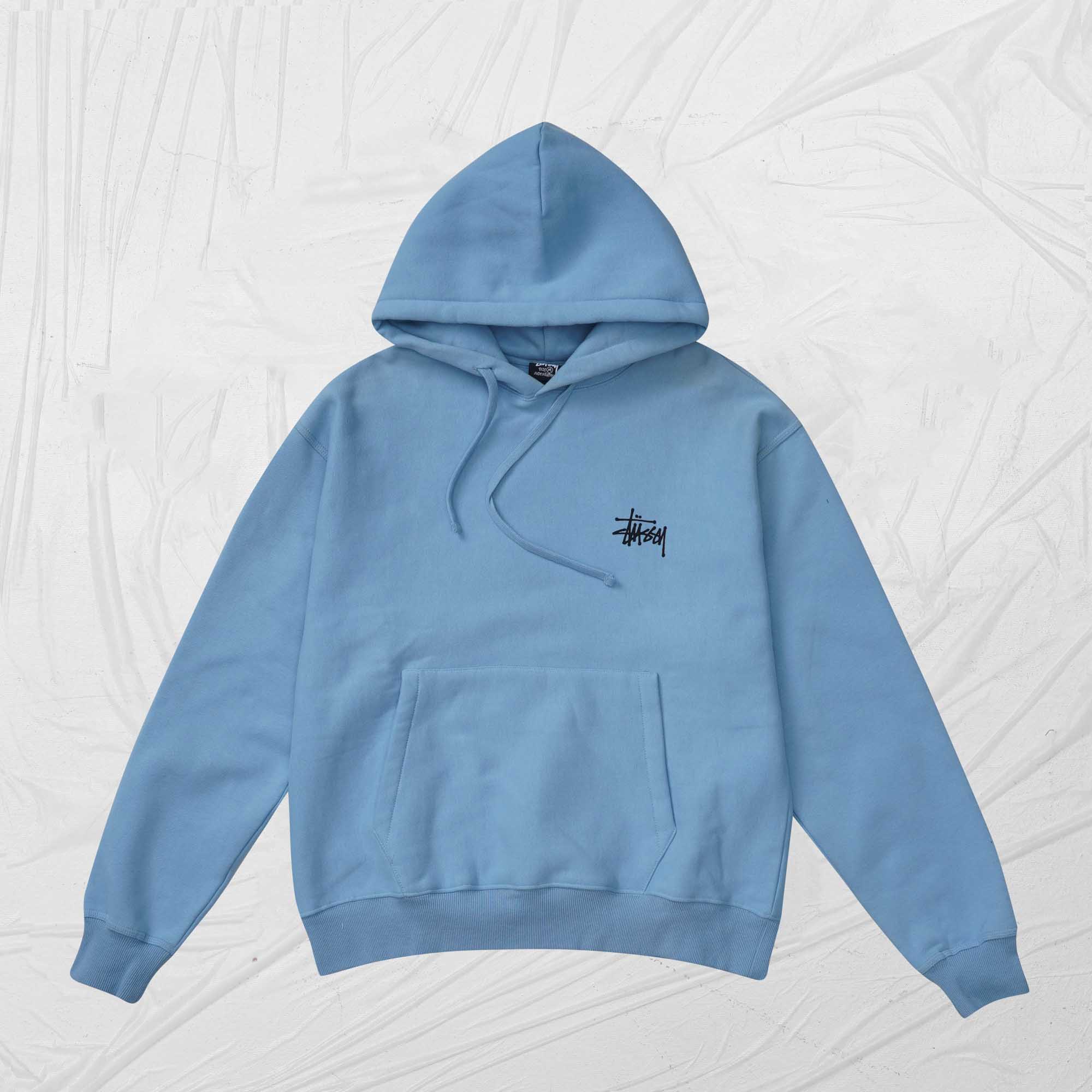 STUSSY BASIC HOODIE - SKY BLUE