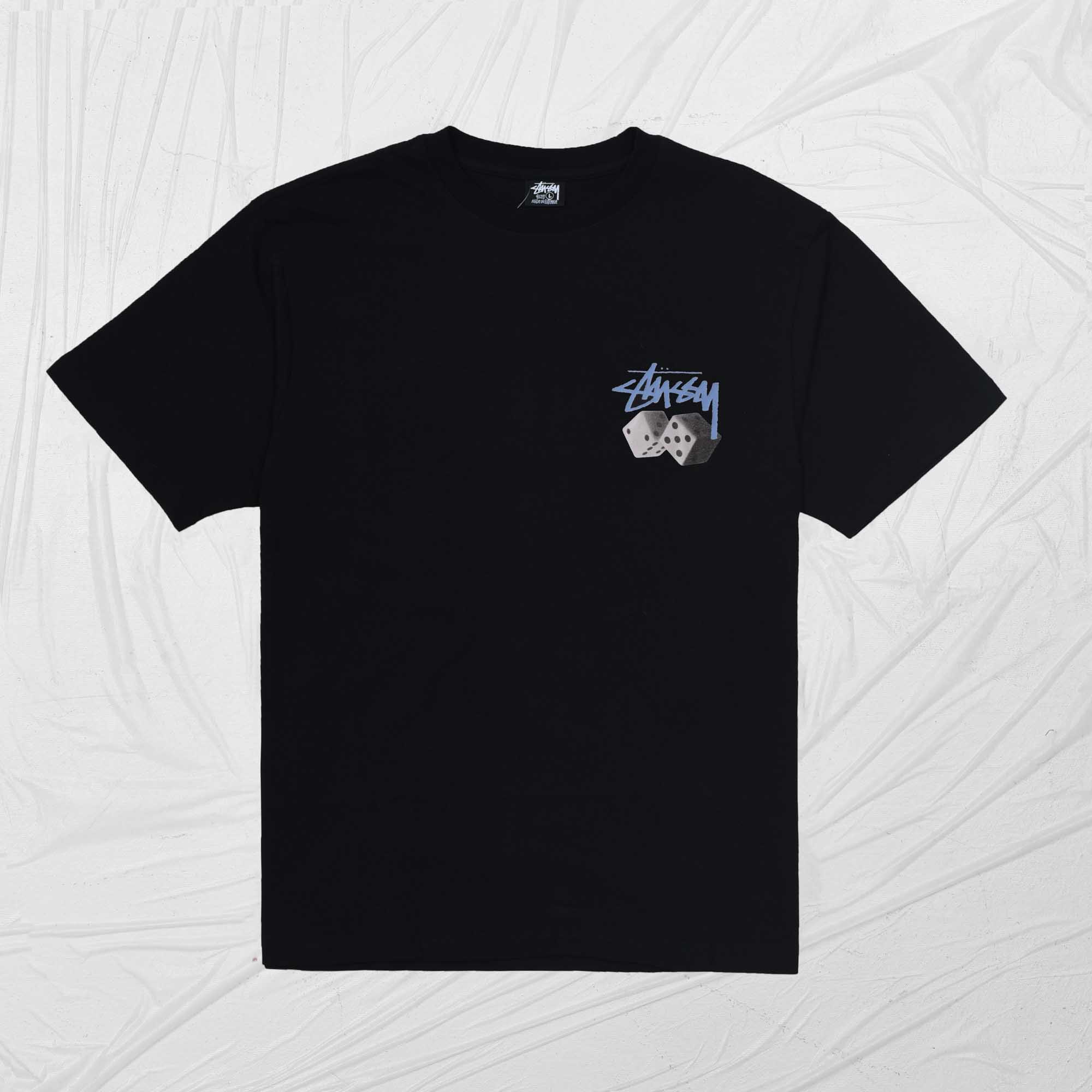 STUSSY ROLL THE DICE DYED TEE - BLACK