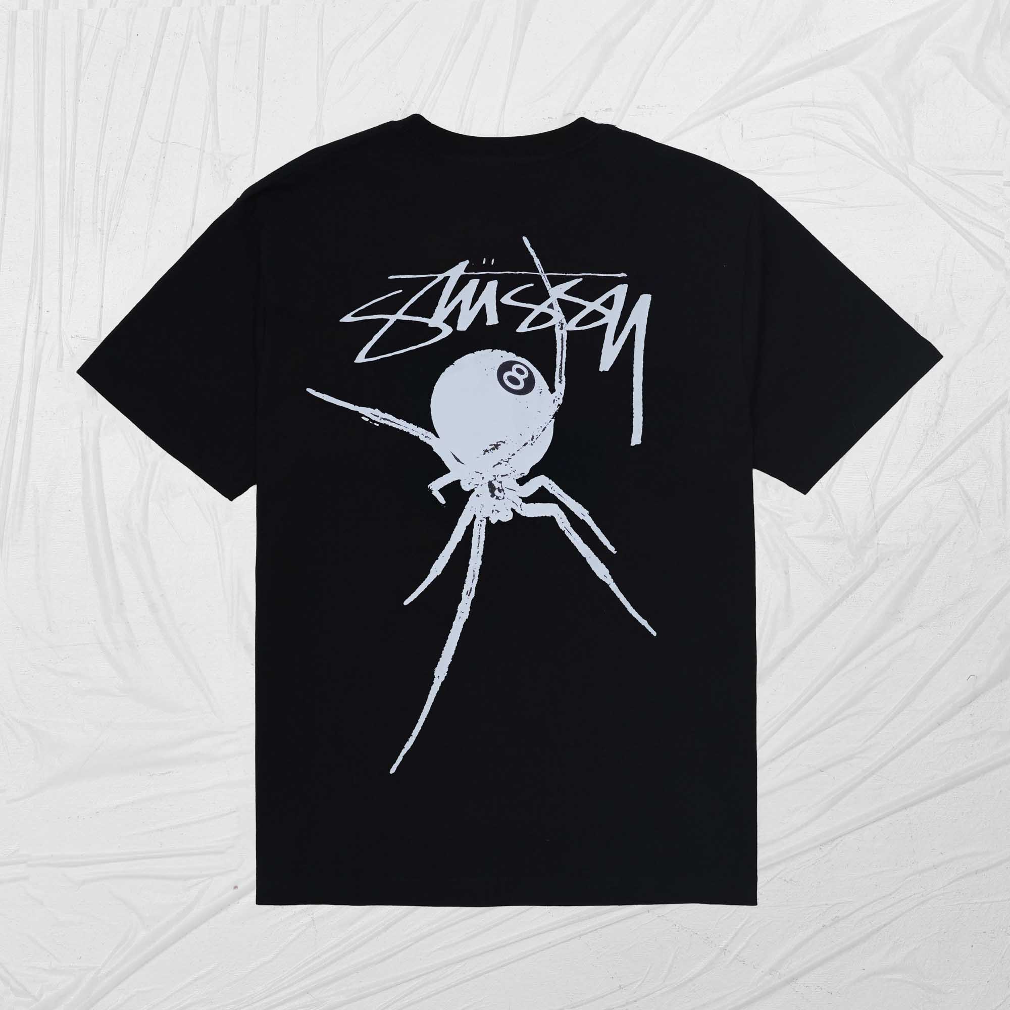 STUSSY ARACHIND DYED TEE - BLACK