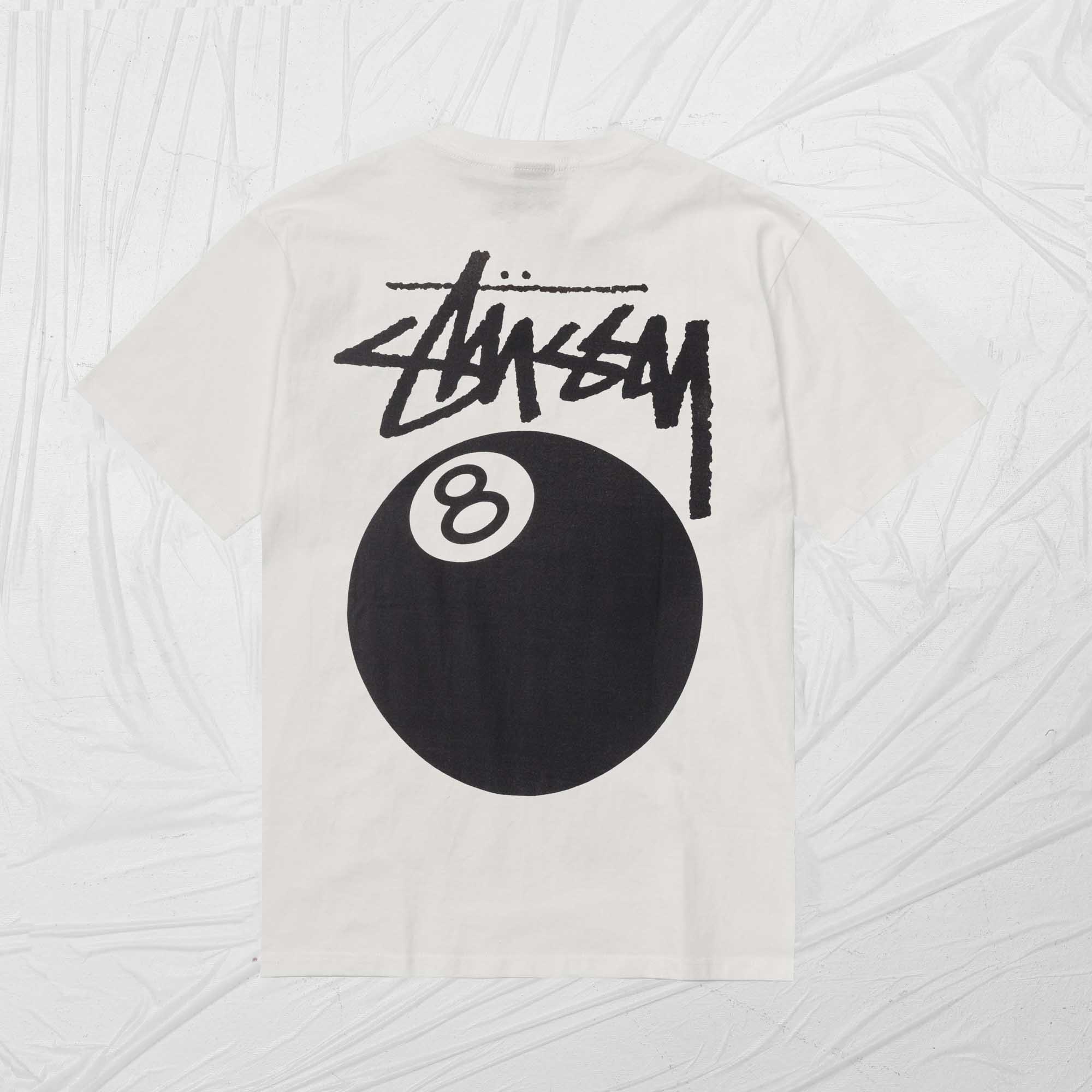 STUSSY 8BALL DYED TEE - NATURAL