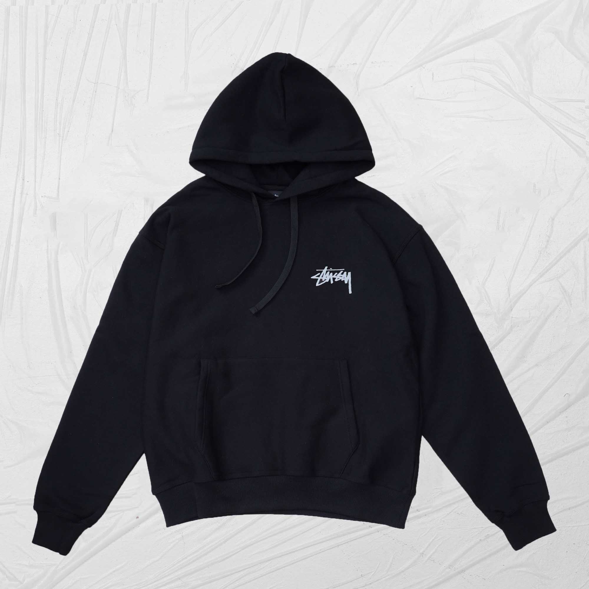 STUSSY DICED OUT HOODIE - BLACK