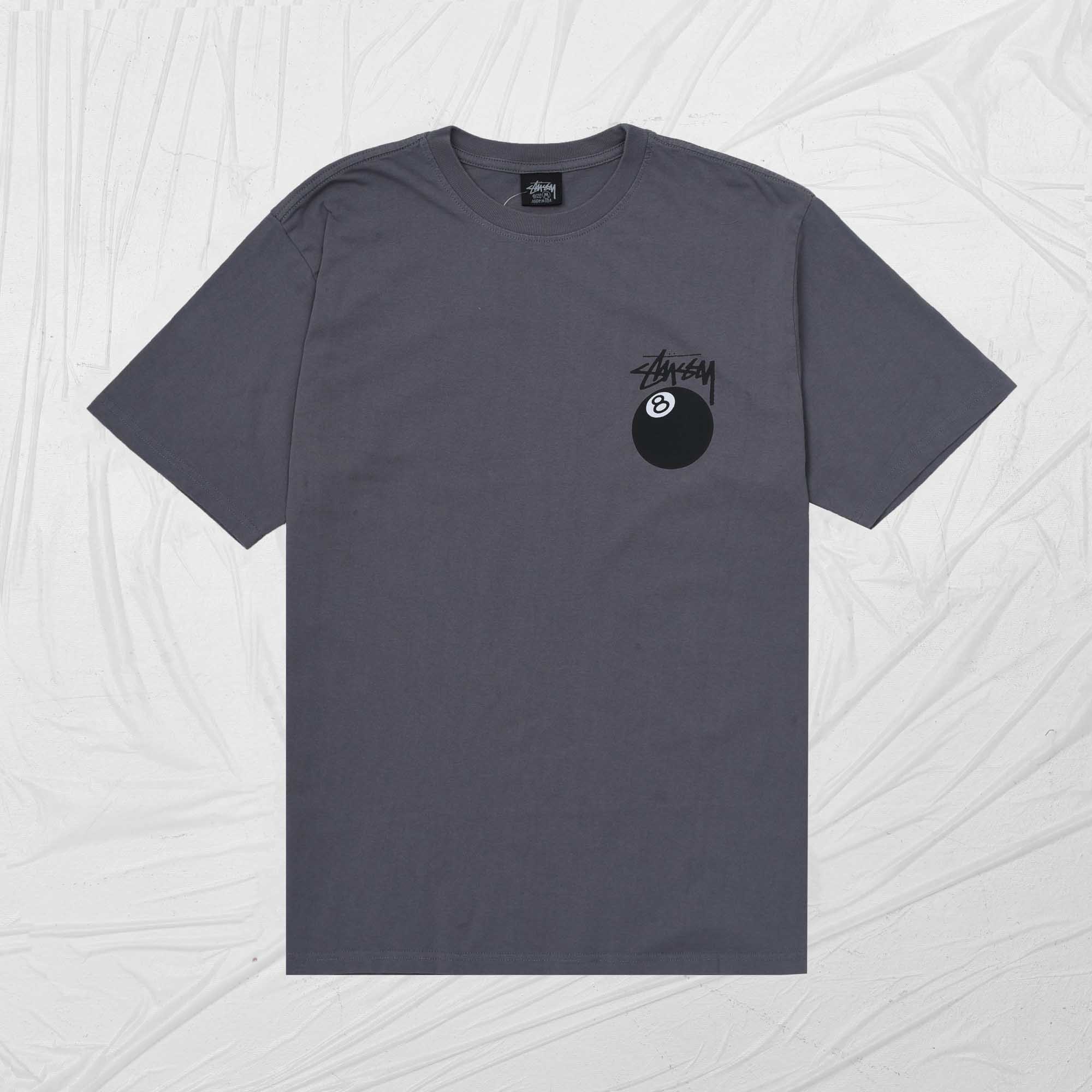 STUYSSY 8BALL DYED TEE - GREY