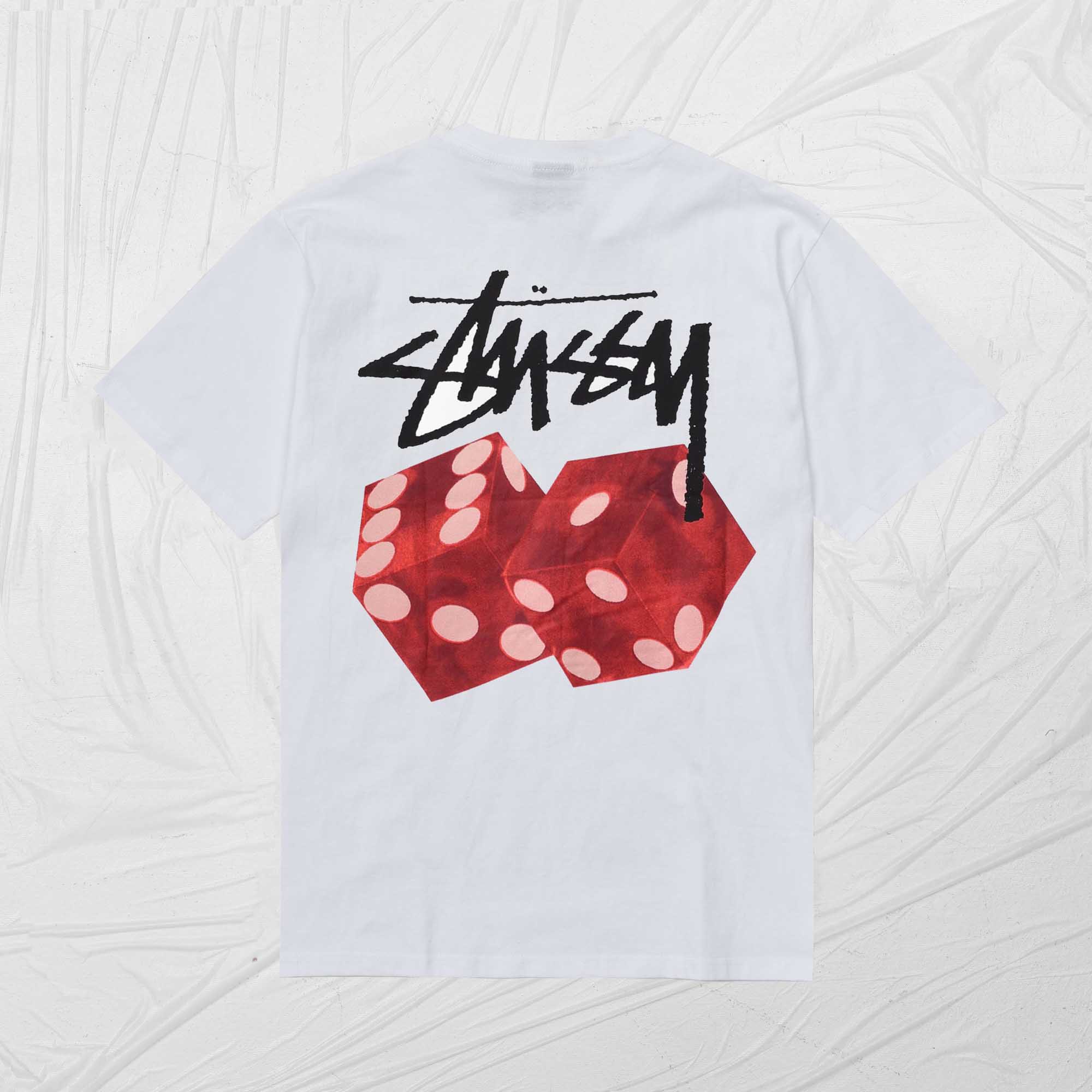 STUSSY DICED OUT TEE - WHITE