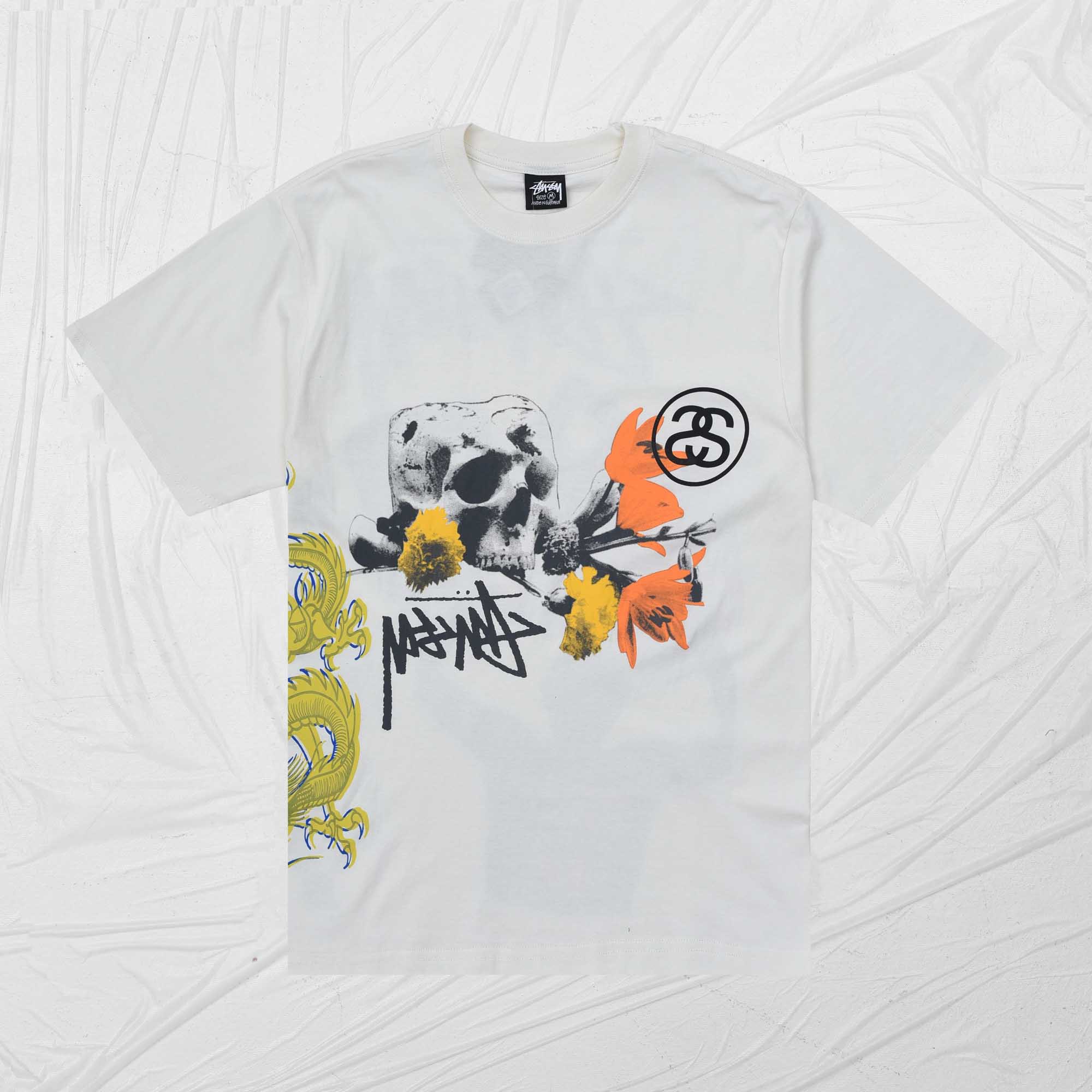 STUSSY STRIKE DYED TEE - NATURAL