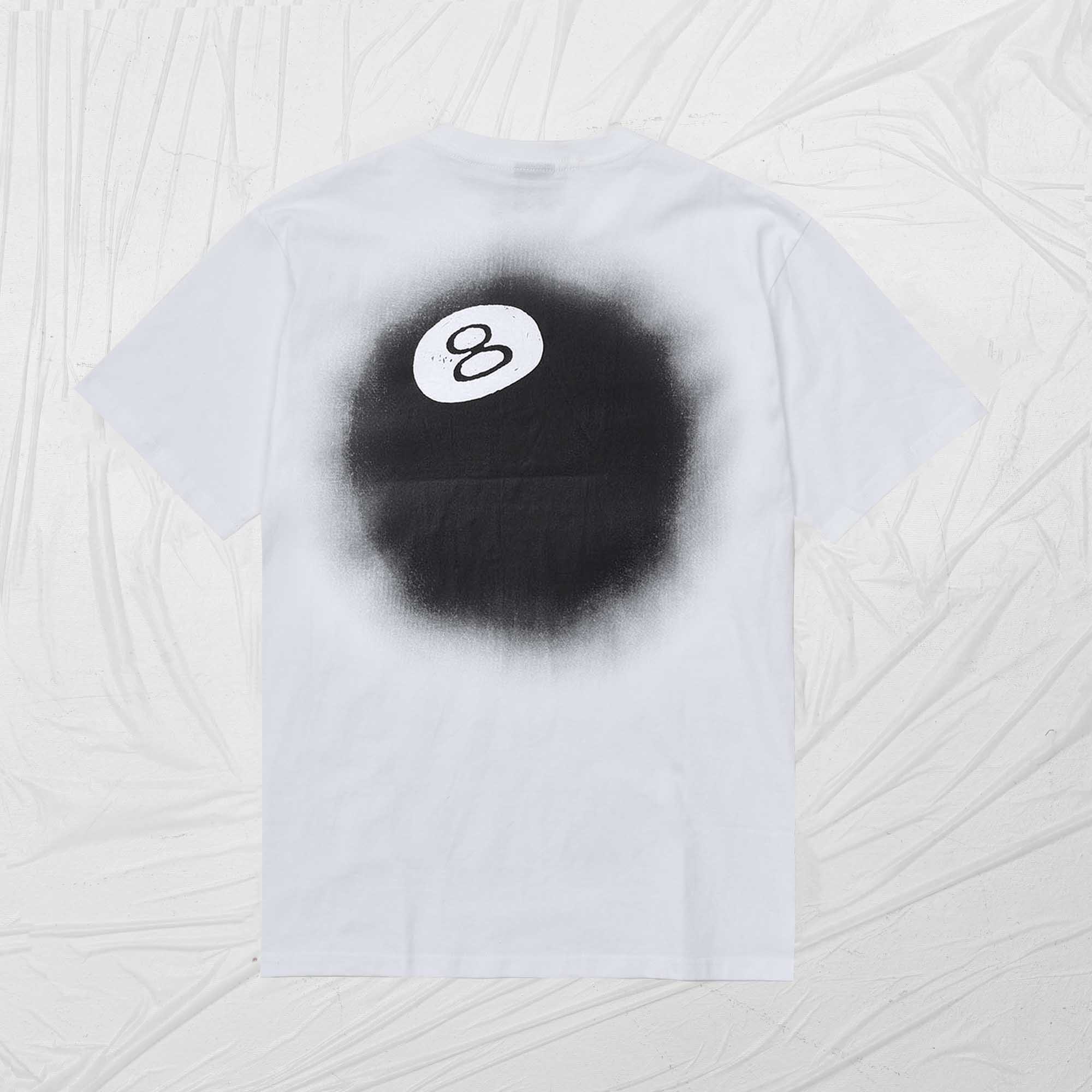 STUSSY 8BALL FADE TEE - WHITE