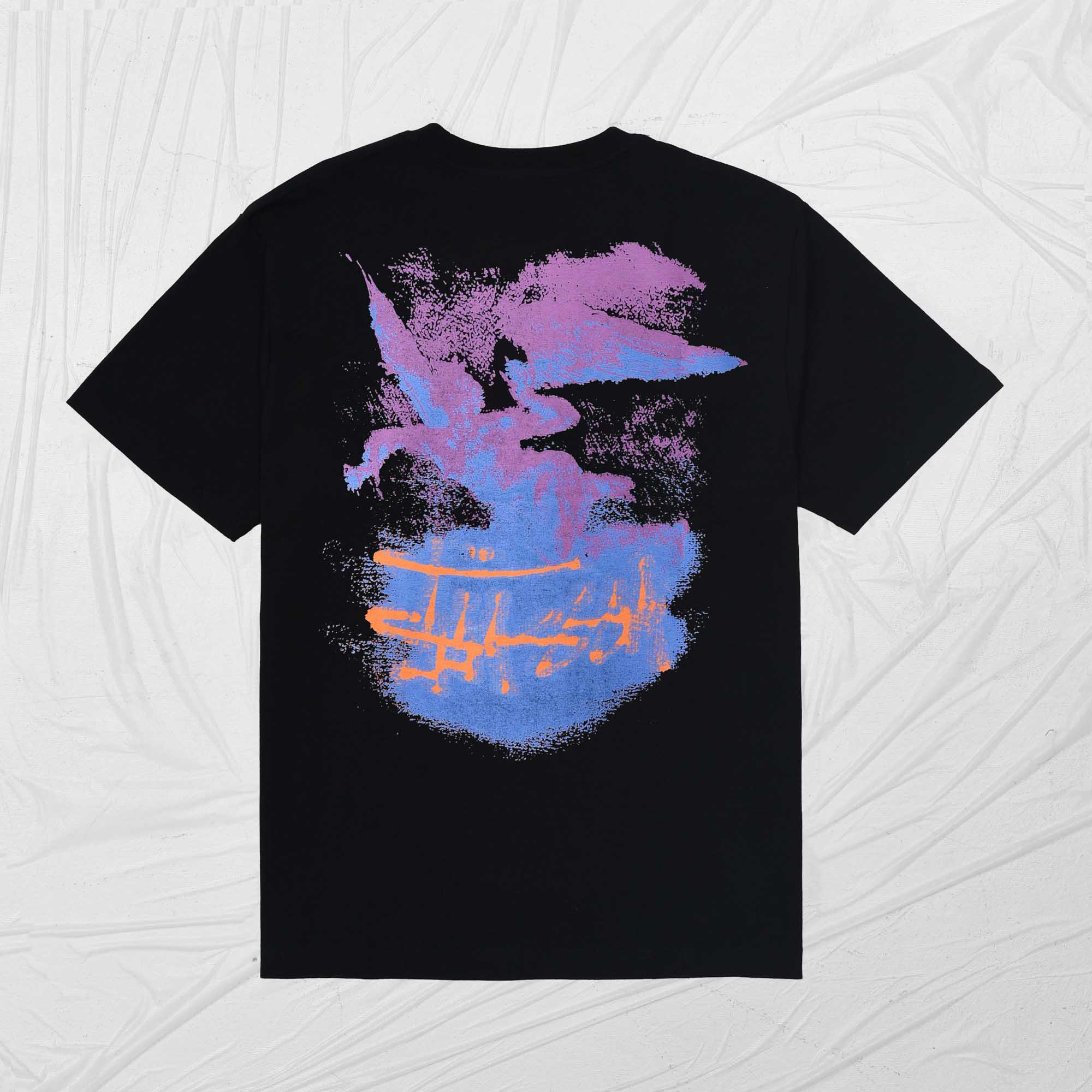 STUSSY FALLEN ANGEL DYED TEE - BLACK