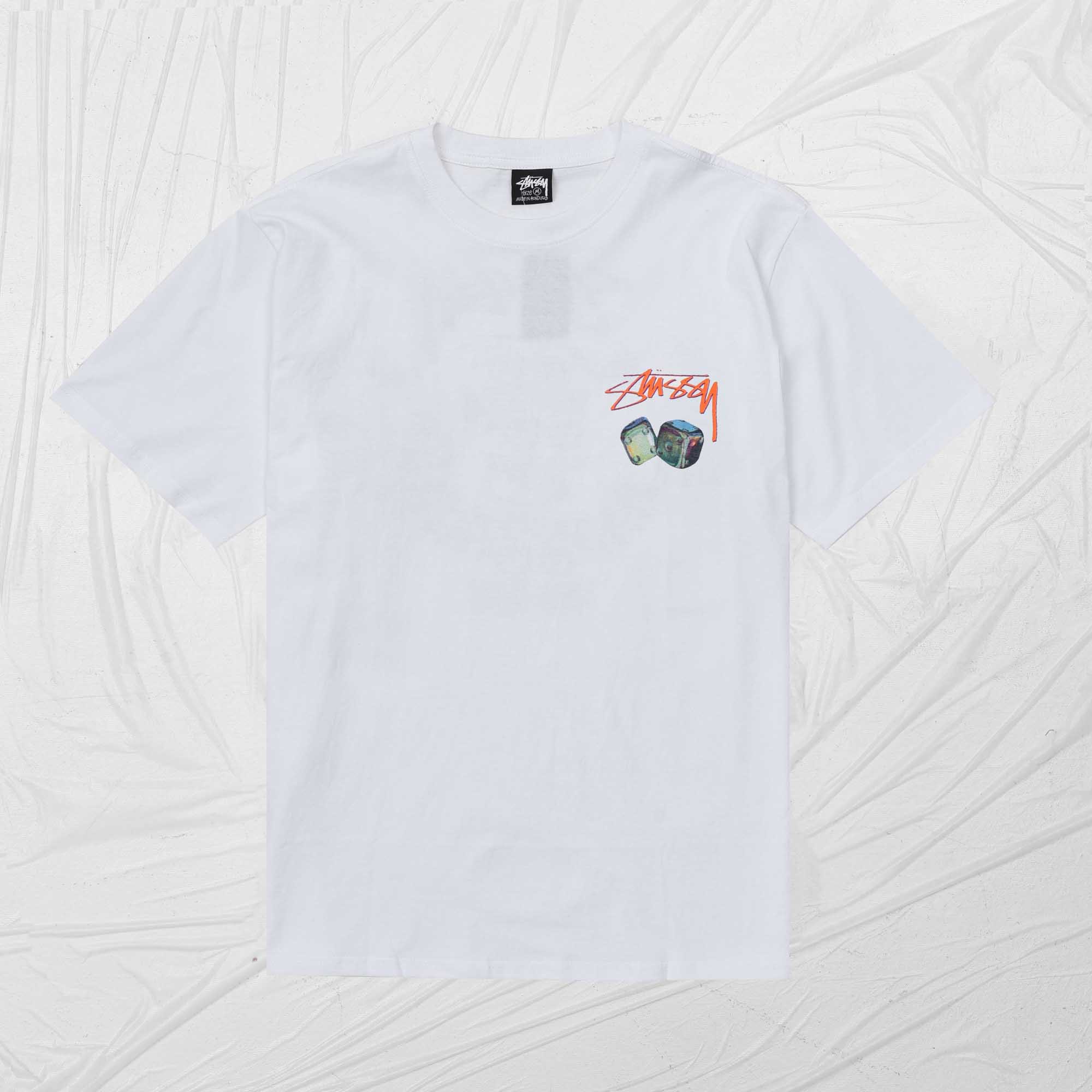 STUSSY IRIDESCENT DICE TEE - WHITE