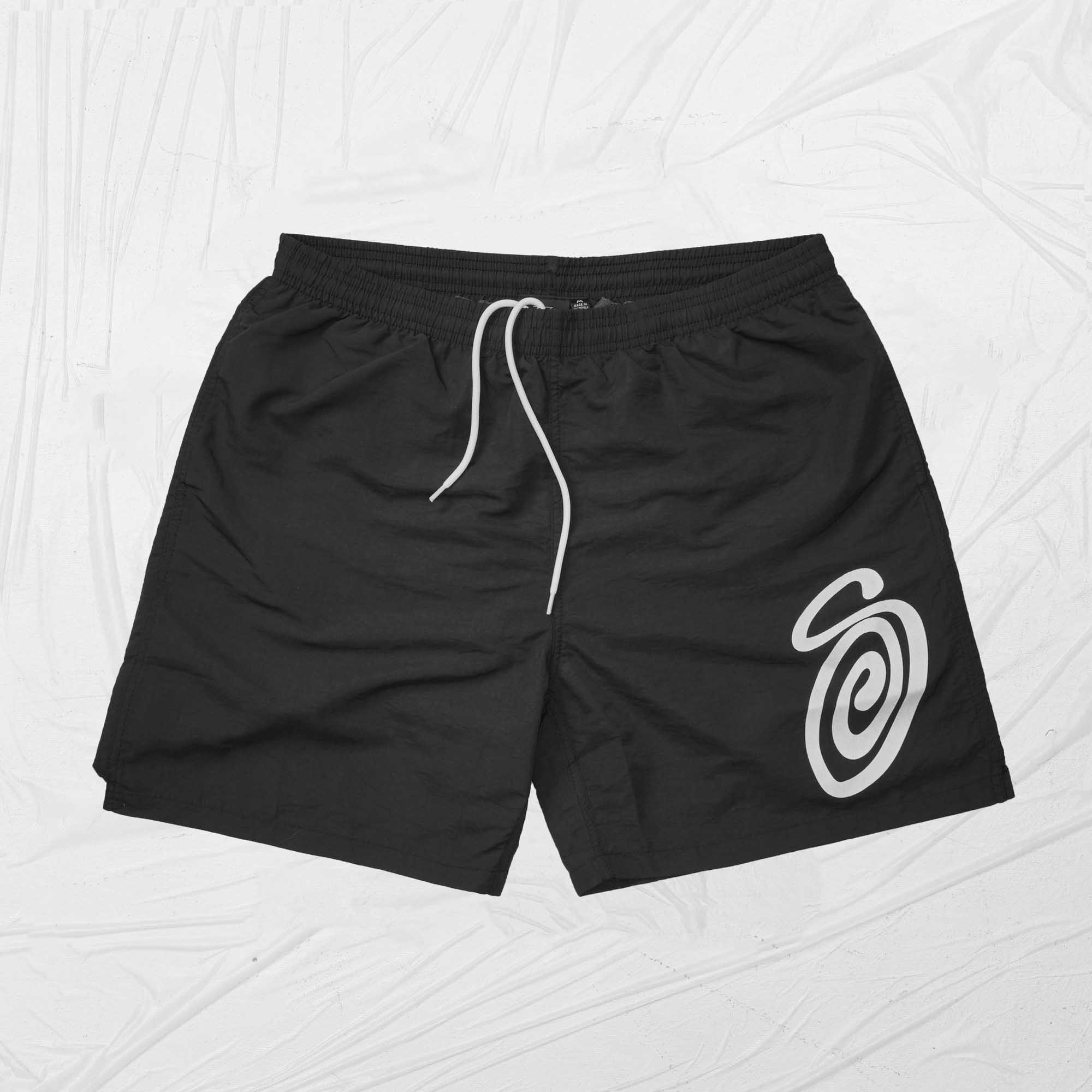 STUSSY CURLY S WATER SHORT - BLACK