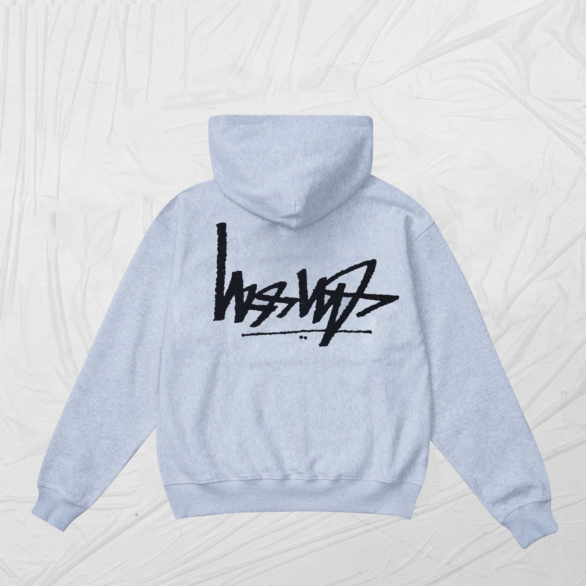 STUSSY FLIPPED ZIP HOODIE - ASH HEATHER