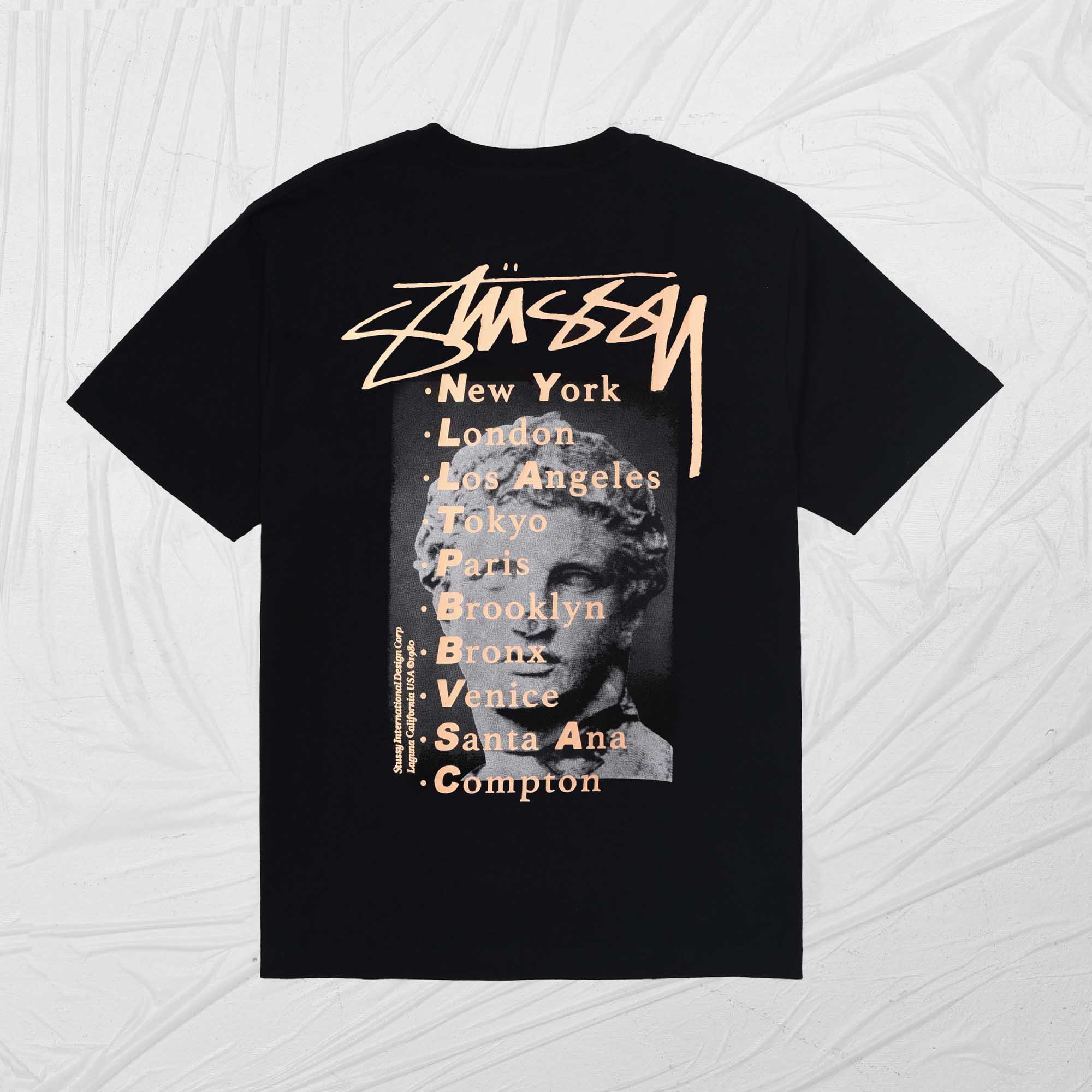 STUSSY STATUE DYED TEE - BLACK