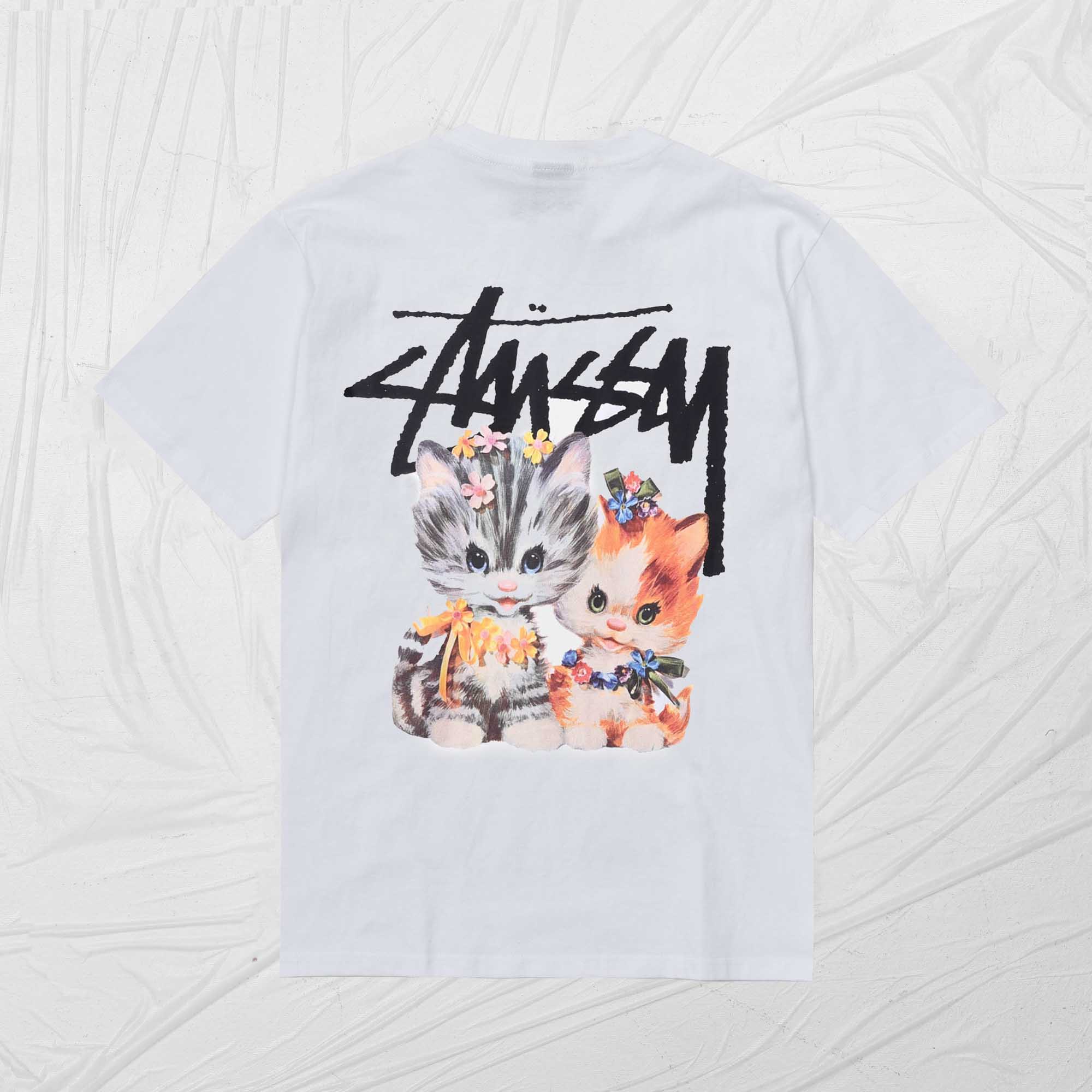 STUSSY KITTENS TEE - WHITE