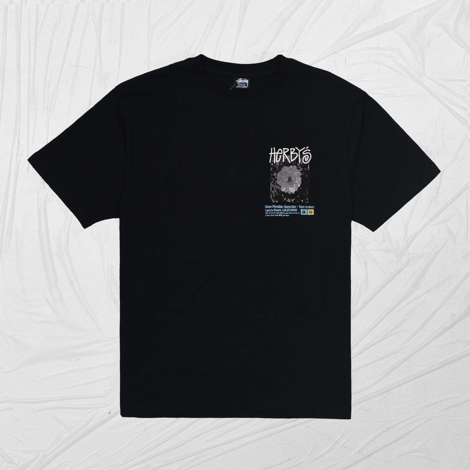 STUSSY HERBY DYED TEE - BLACK