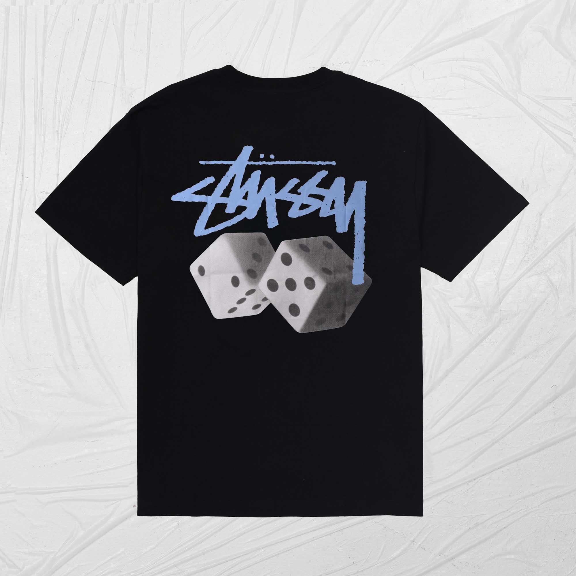 STUSSY ROLL THE DICE DYED TEE - BLACK