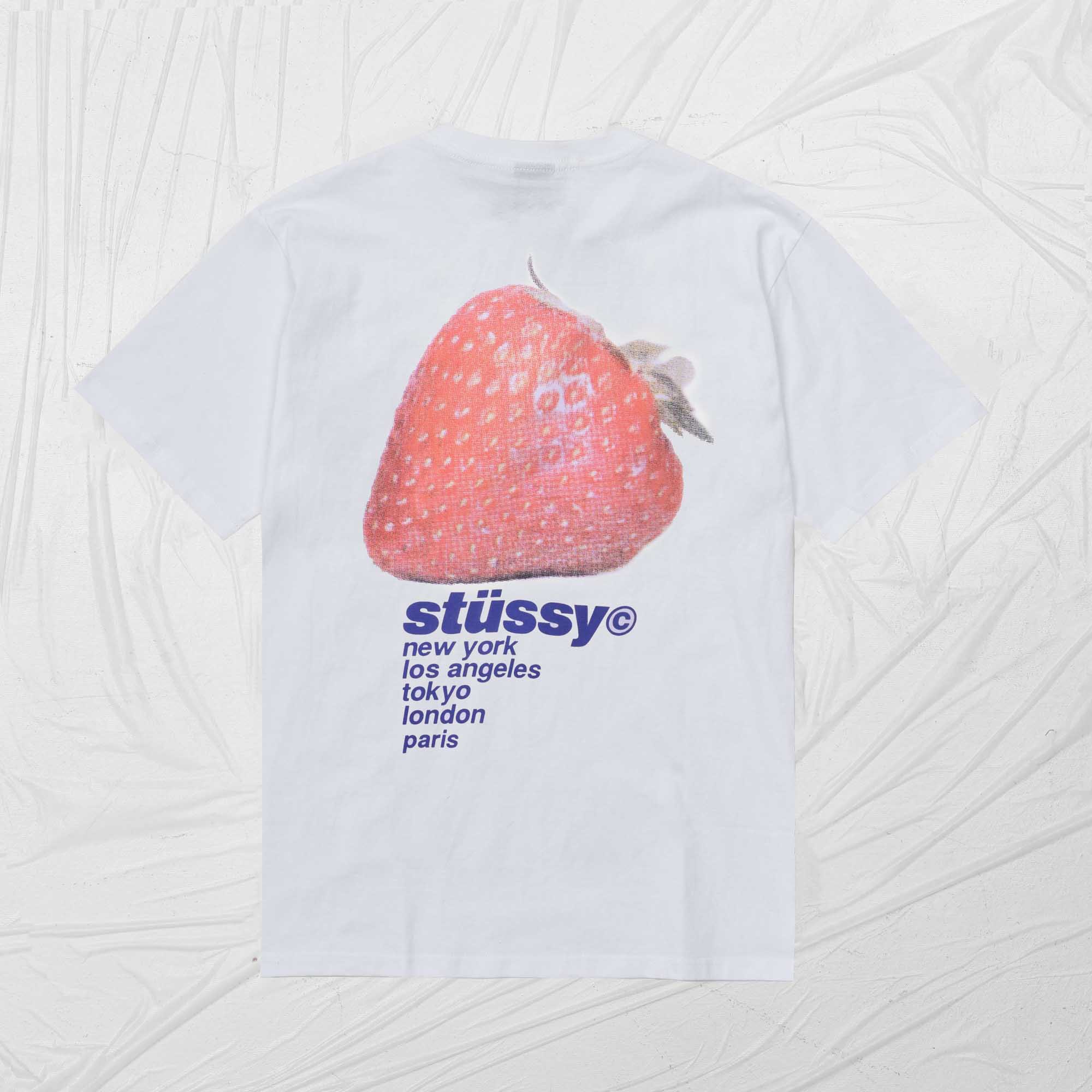 STUSSY STRAWBERRY TEE - WHITE