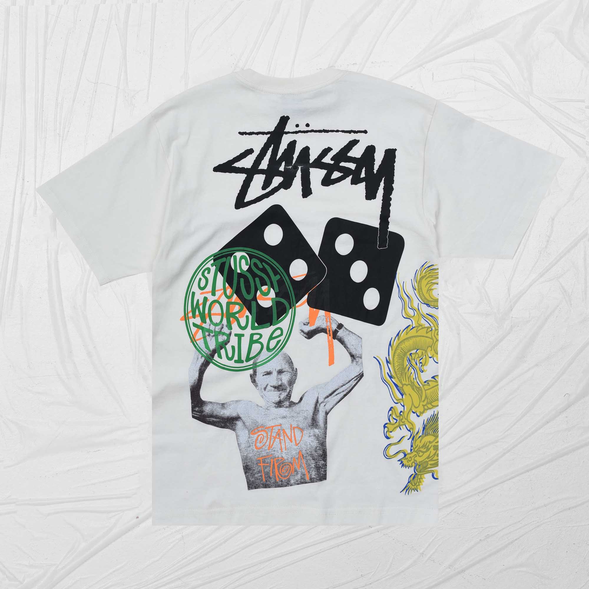 STUSSY STRIKE DYED TEE - NATURAL