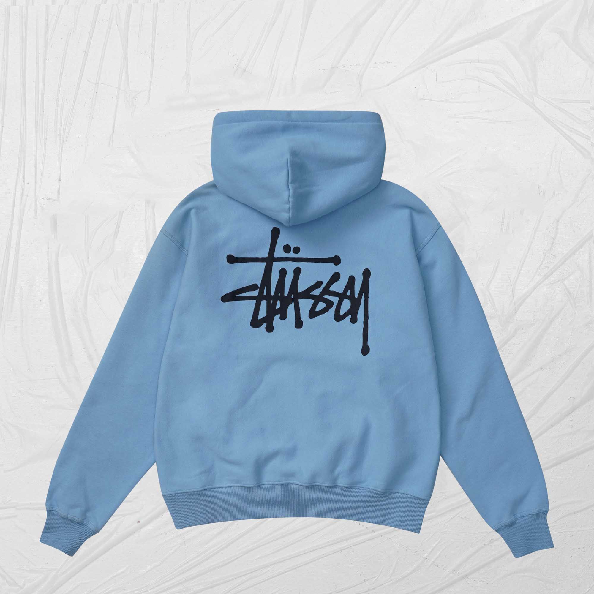 STUSSY BASIC HOODIE - SKY BLUE