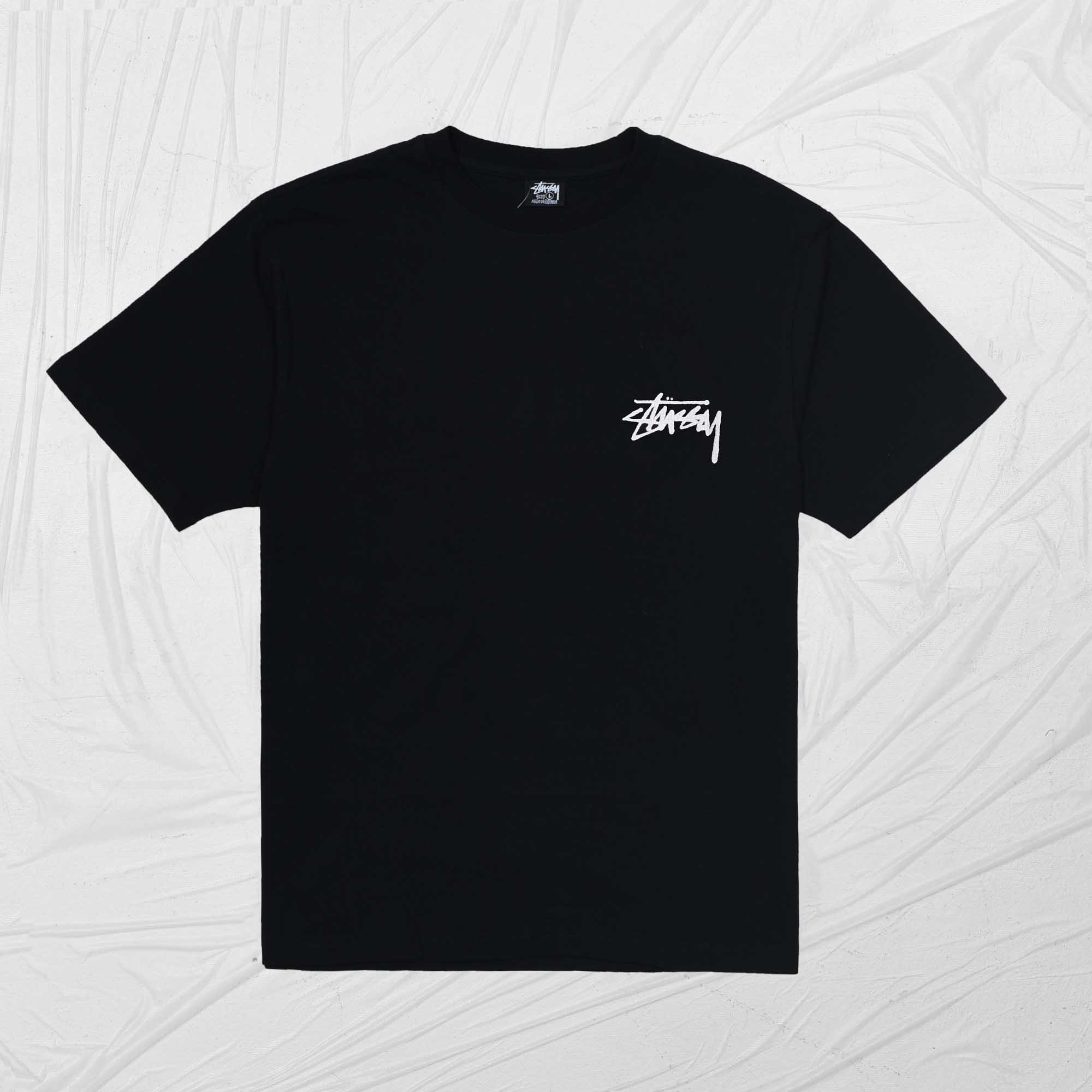 STUSSY EM N WEEP DYED TEE - BLACK